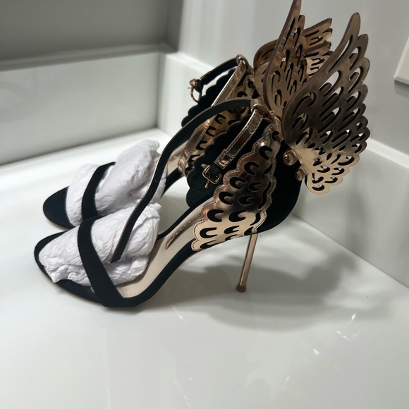 Sophia Webster Sleek black suede sandal with rose gold ankle strap - Picture 2 of 9